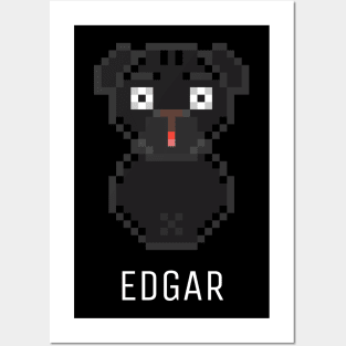 Pug Edgar White Posters and Art